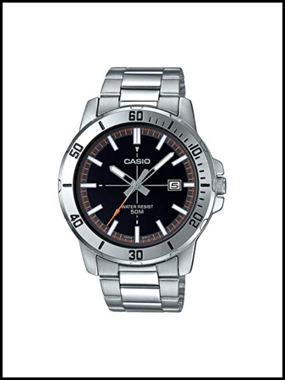 Casio Men's Analog Watch Stainless Steel Band Water Resistant 50m